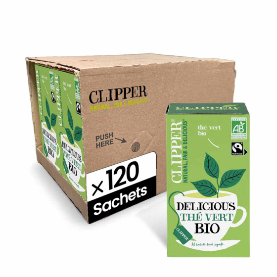 Thé Vert Bio Clipper Vert Nature - 6 boites - 120 sachets