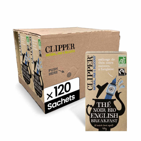 Thé Noir Bio Clipper English Breakfast - 6 boites - 120 sachets