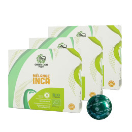 Capsule Nespresso Pro Compatible Café Bio Green Lion Coffee Mélange Inca - 3 boîtes - 150 capsules