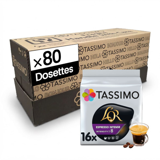 Dosette Tassimo L'Or Espresso Intense - 5 boîtes - 80 dosettes