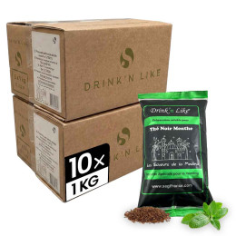 Thé Instantané Distributeur Automatique Drink'n Like Thé Noir Menthe - 10 paquets - 10 Kg