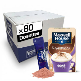 Cappuccino Maxwell House Milka - 10 boites - 80 dosettes individuelles