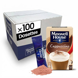 Cappuccino Maxwell House Classique - 10 boites - 100 dosettes individuelles