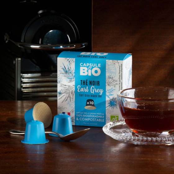 Capsule Nespresso Compatible sans aluminium sans plastique Thé noir Earl Grey bio – 10 capsules