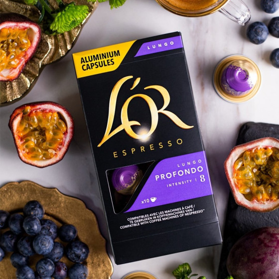 Capsule Nespresso Compatible Café L'Or Espresso Lungo Profondo - 5 boîtes - 50 capsules