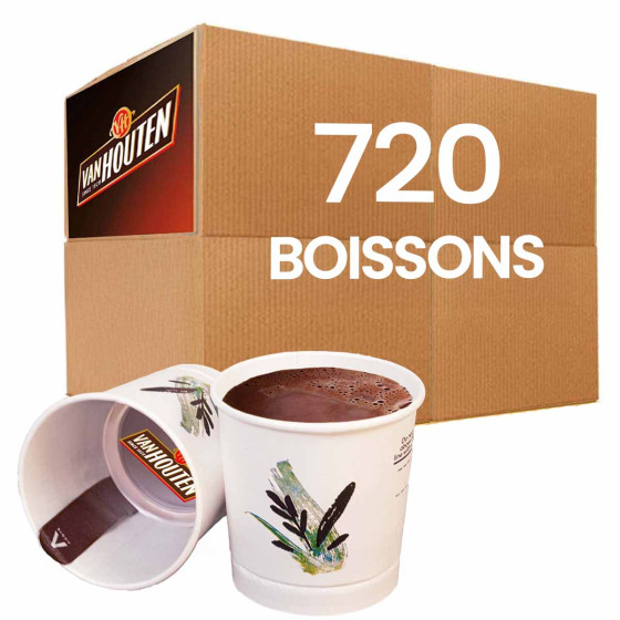 Gobelet Pré-dosé Van Houten Chocolat Chaud Lacté - 4 cartons - 720 boissons