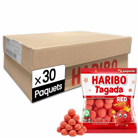 Bonbon Haribo Fraise Tagada l'Originale 120 gr - Lot de 30 paquets