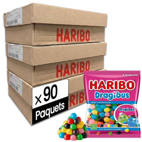 Bonbon Haribo Dragibus Original 120 gr - 3 cartons - 90 paquets