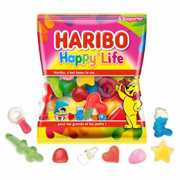 Bonbon Haribo Happy Life 120 gr - 3 cartons - 90 paquets