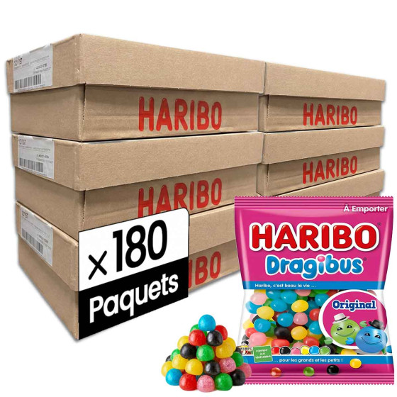 Bonbon Haribo Dragibus Original 120 gr - 6 cartons - 180 paquets