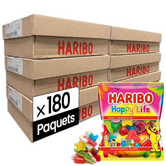 Bonbon Haribo Happy Life 120 gr - 6 cartons - 180 paquets