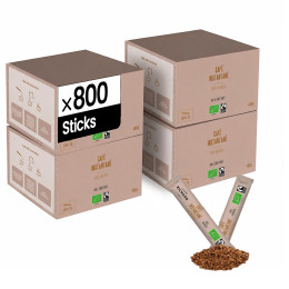 Café soluble Bio Cafés Richard 100% Arabica - 4 boîtes - 800 sticks