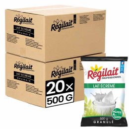 Lait en Poudre Régilait Ecrémé pour Distributeur Automatique - 20 paquets - 10 Kg