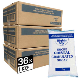 Sucre en poudre Cristal Béghin-Say pour Distributeur Automatique - 36 paquets - 36 Kg
