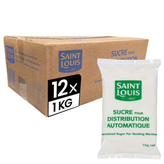 Sucre en Poudre Cristal Saint Louis pour Distributeur Automatique - 12 paquets - 12 Kg
