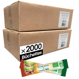 Sucre Roux de Canne Bio - 2 Cartons - 2000 bûchettes