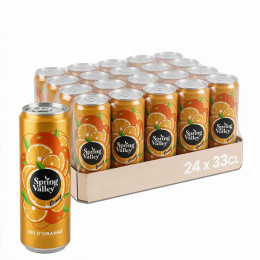 Spring Valley 100% Jus d'Orange Spring Valley Canette Slim 33cl x 24