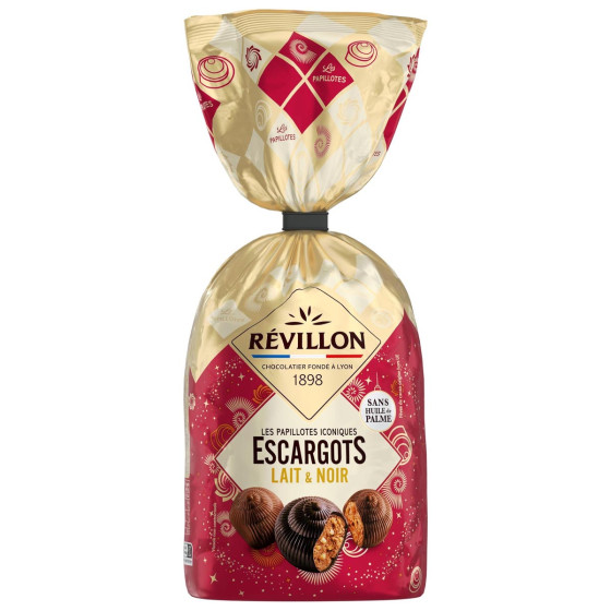 Sachet d'Escargots au chocolat noir et lait Les iconiques Révillon - 300 gr