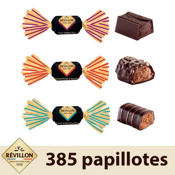385 Papillotes au Chocolat noir - Révillon - 4,3 Kg