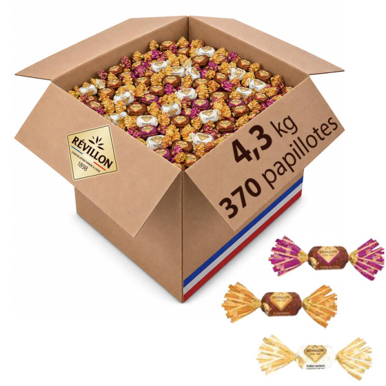 370 Papillotes au Chocolat au lait et blanc - Révillon - 4,3 Kg