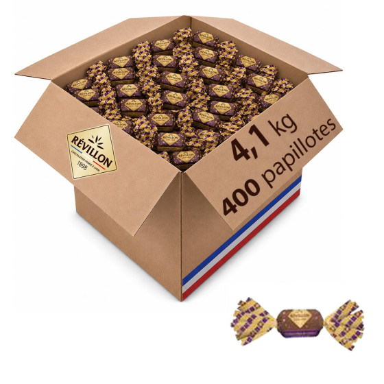 400 Papillotes Praliné éclats de biscuits au Chocolat au lait - Révillon - 4,1 Kg