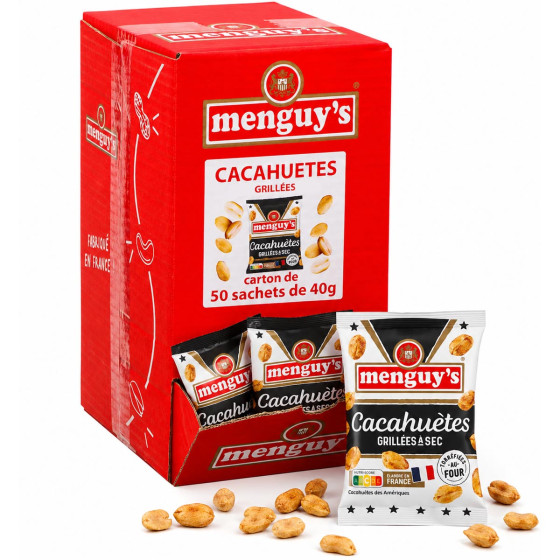 Cacahuètes Grillées Menguy's - Boîte distributrice 50 paquets de 40 gr