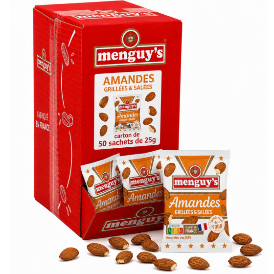 Amandes Grillées et salées Menguy's - 50 paquets de 25 gr