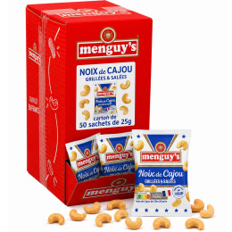 Noix de Cajou Grillées et salées Menguy's - 50 paquets de 25 gr