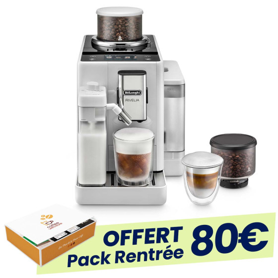 Delonghi Rivelia Latte FEB4455.W avec 2 bacs à grains