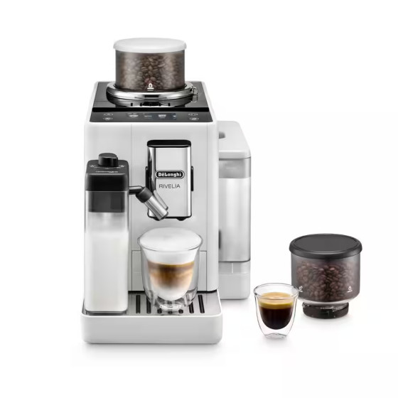 Emballage endommagé - Delonghi Rivelia Latte FEB4455.W avec 2 bacs à grains