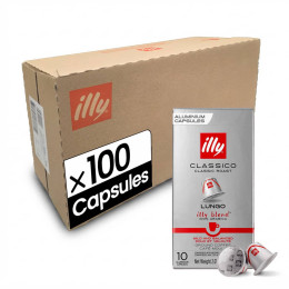 Capsule Nespresso Compatible Illy Torrefaction Lungo Classico - 10 boîtes - 100 capsules
