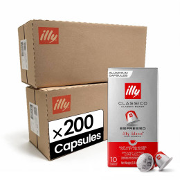 Capsule Nespresso Compatible Illy Torrefaction Classico - 20 boîtes - 200 capsules