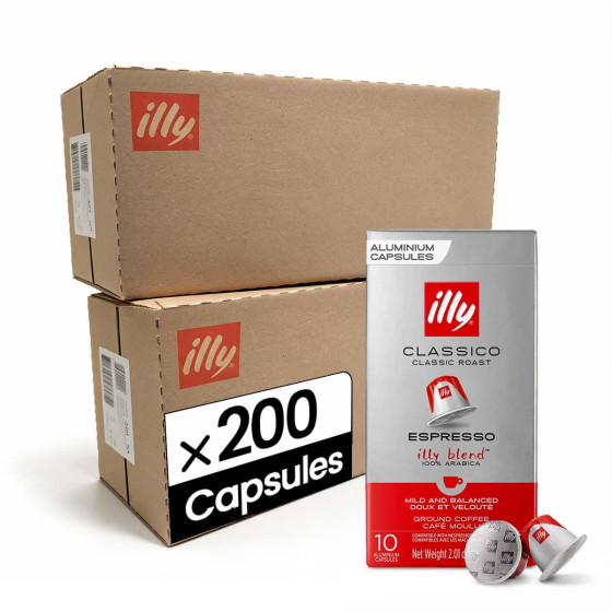 Capsule Nespresso Compatible Illy Torrefaction Classico - 20 boîtes - 200 capsules