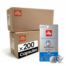Capsule Nespresso Compatible Illy Classico Decaffeinato - 20 boîtes - 200 capsules