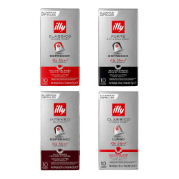 Pack découverte - Capsule Nespresso Compatible Illy - 4 variétés - 40 capsules