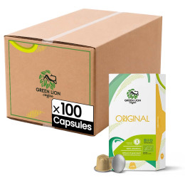 Capsule Nespresso Compatible Green Lion Coffee L'Original - 10 boîtes - 100 capsules