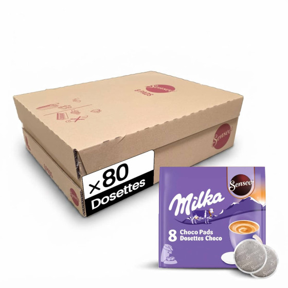 Dosette Senseo Compatible Chocolat Chaud Milka - 10 paquets - 80 dosettes