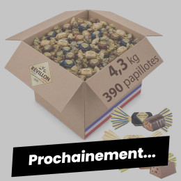 390 Papillotes au Chocolat au lait, noir, blanc - Révillon - 4,3 Kg