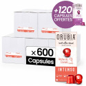 Capsule Nespresso Compatible Café Orubia Intenso 50% Arabica Intensité 9 - 600 + 120 capsules OFFERTES