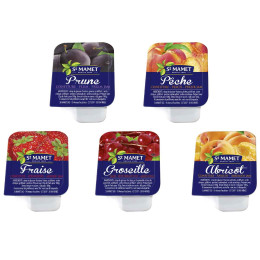 Confiture St Mamet du Languedoc Roussillon 5 Parfums 25 gr - 150 barquettes