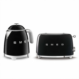 Set petit-déjeuner SMEG Noir (Mini Bouilloire + Grille-pain)