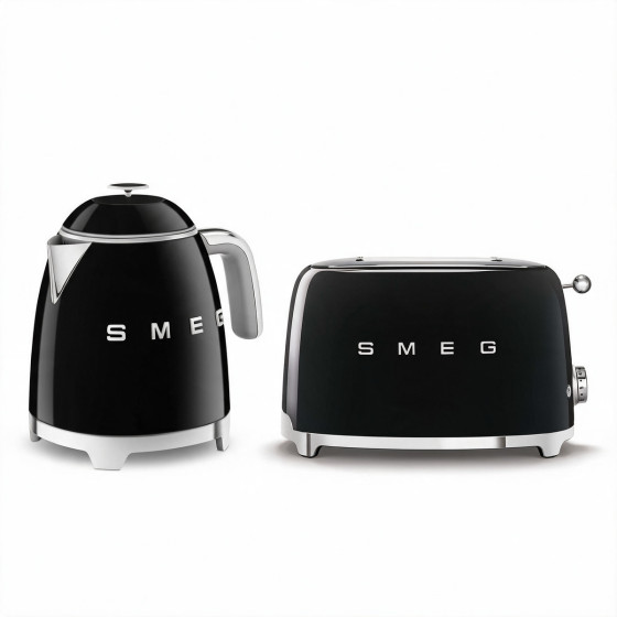 Set petit-déjeuner SMEG Noir (Mini Bouilloire + Grille-pain)