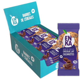 Barre de Céréales Enka Chocolat au lait & Cacahuètes - Boite distributrice de 30 barres