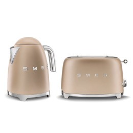 Set petit-déjeuner SMEG Or Mat (Bouilloire KLF03CHMEU + Grille-pain TSF01CHMEU)
