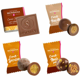 300 Chocolats - Assortiment de 4 chocolats bord de tasse - Monbana Collection Moments Gourmands - 680 gr