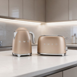 Set petit-déjeuner SMEG Or Mat (Bouilloire KLF03CHMEU + Grille-pain TSF01CHMEU)