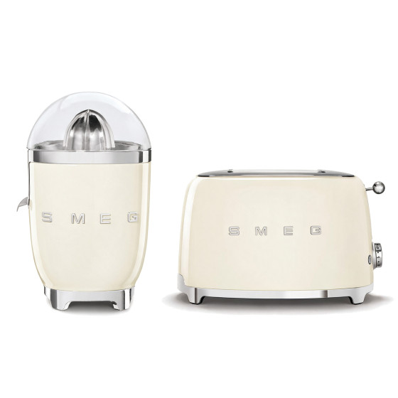 Set petit-déjeuner SMEG Noir (Grille-pain TSF01CREU + Presse-agrumes CJF11CREU)