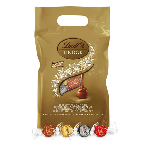 Chocolat LINDOR assortis Lindt - Paquet de 1kg de boules de chocolat