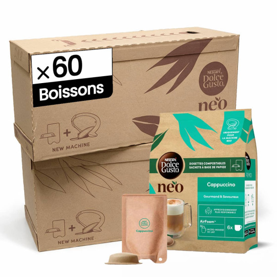 Dosettes Nescafé Dolce Gusto NEO Cappuccino - 10 boîtes - 60 boissons