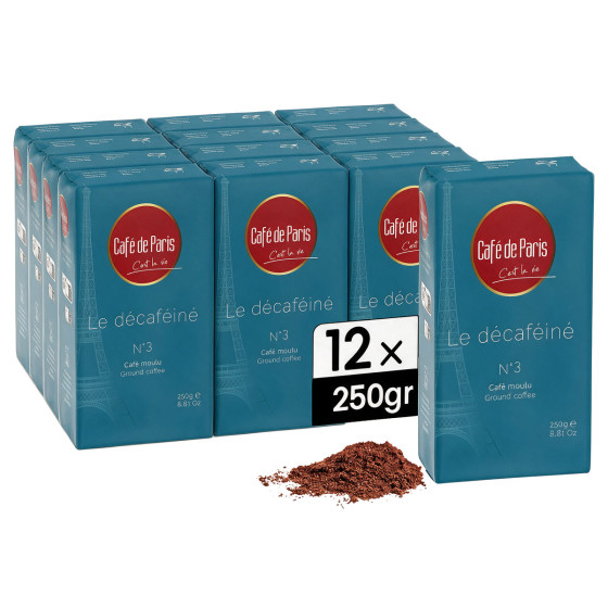 Café Moulu Café de Paris Décaféiné - 12 paquets - 3 Kg
